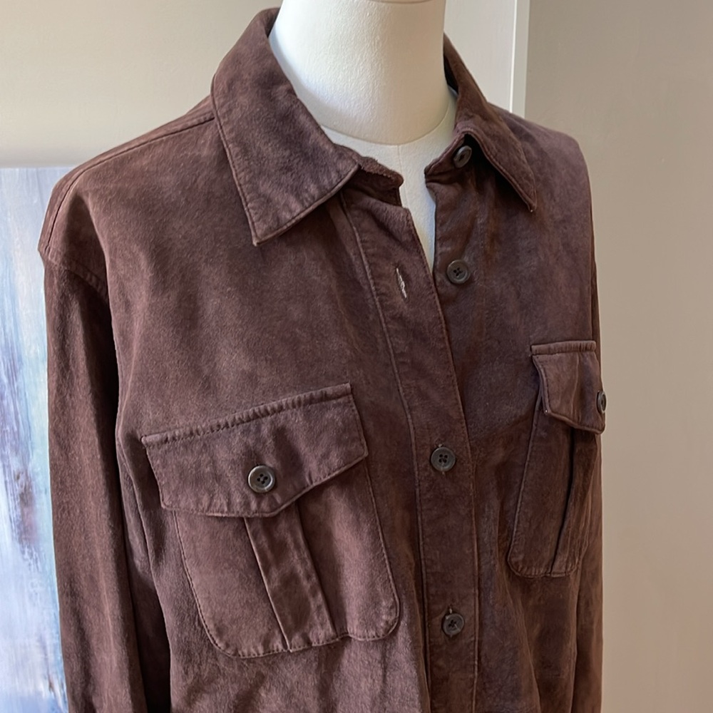 100% sueded leather shirt size 8